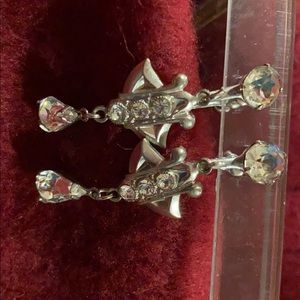 Vintage dangling rhinestone and River earrings